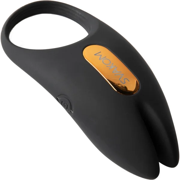 SVAKOM Winni 2 App Enabled Silicone Rechargeable Vibrating Cock Ring With Remote - Black
