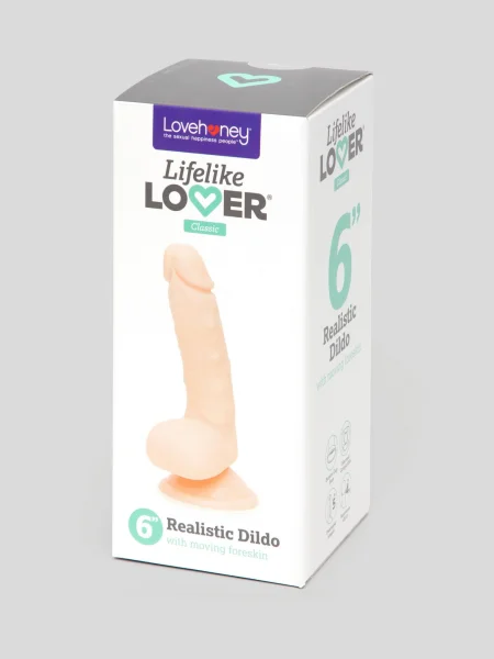 Lifelike Lover Classic Dual-Density Dildo with Moving Foreskin 6 Inch
