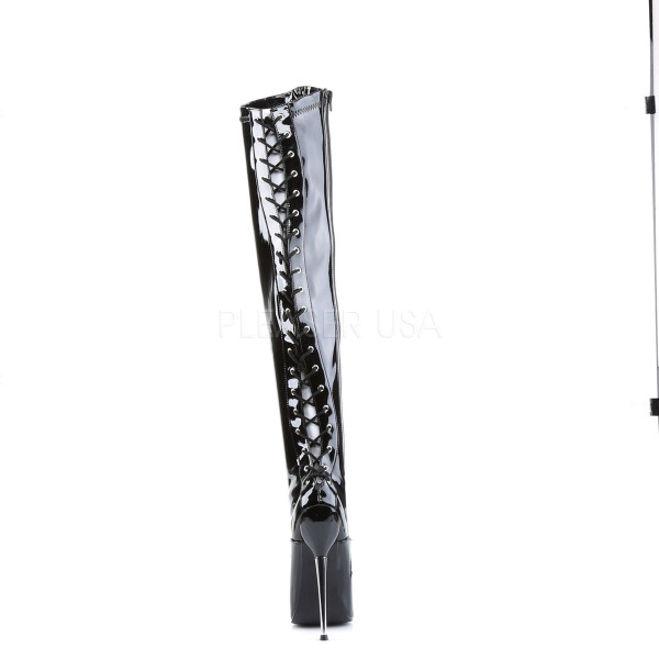 DAGGER-3060 - 6 1/4" Solid Brass Heel Back Lace-Up Thigh BT