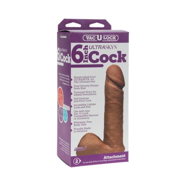 Vac-U-Lock 6 inches Ultraskyn Cock
