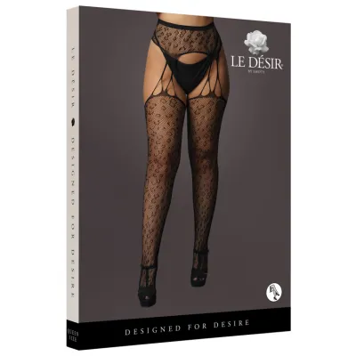 Le Desir Suspender Leopard Pantyhose Queen Size