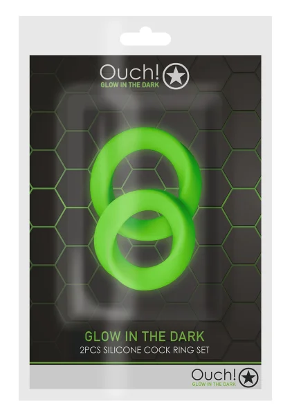 Ouch! Glow in the Dark 2-Piece Cock Ring Set — image 4 of 8