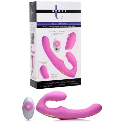 Strap U Pulsating Vibrating Strapless Strap On With Remote