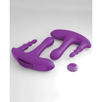Threesome Rock n Ride Silicone Vibrator Purple