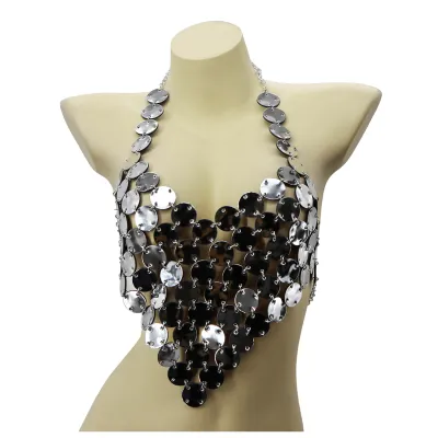 Coin Mesh Halter Top