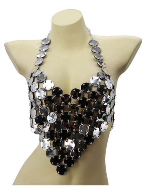 Coin Mesh Halter Top