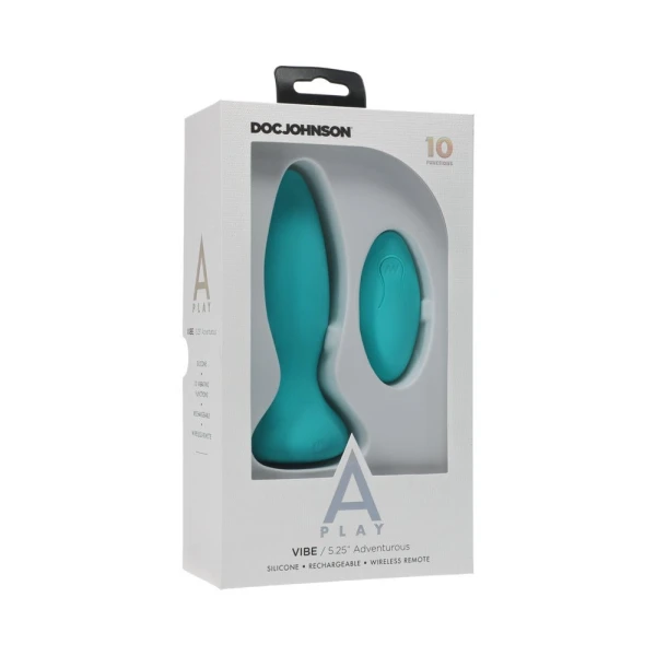 A-play Vibe Adventurous Rechargeable Silicone Anal Plug With Remote Teal — image 9 of 11