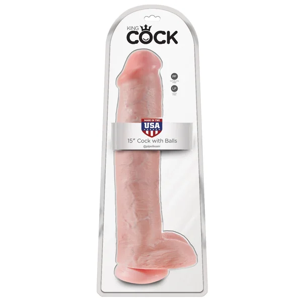 King Cock 15" Cock With Balls - Light — image 15 of 18