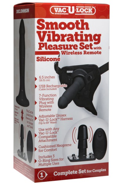 Doc Johnson Vac-U-Lock Semi-Realistic 6.5" Silicone Dildo Vibrating Set