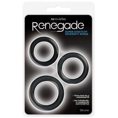 NS Novelties Renegade Diversity Cock Rings Pack of 3