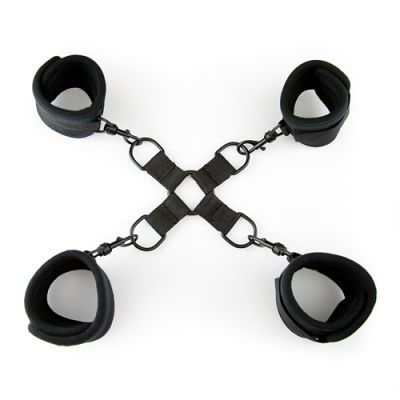 Soft touch hog tie with 4 cuffs