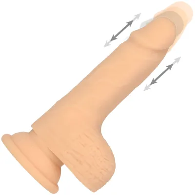 Naked Addiction Thrusting 6 5 Silicone Suction Cup Dildo With Balls Vanilla