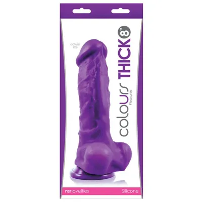 Colours Pleasures Thick 8 In Dildo Purple