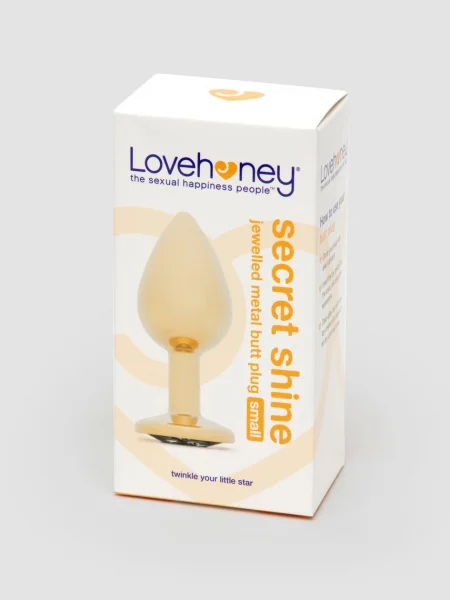 Lovehoney Jeweled Gold Metal Small Butt Plug 2.5 Inch