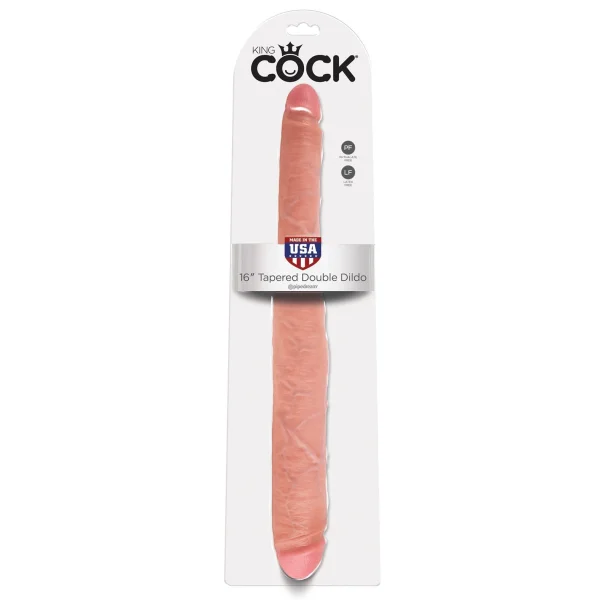 King Cock 16 Inch Tapered Double Dildo Flesh