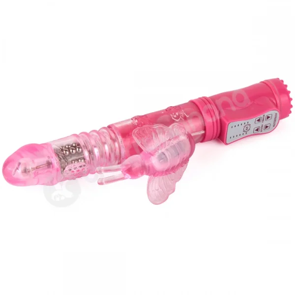 Cherry Banana Butterfly Lover Thrusting 42 Function Pink Vibrator