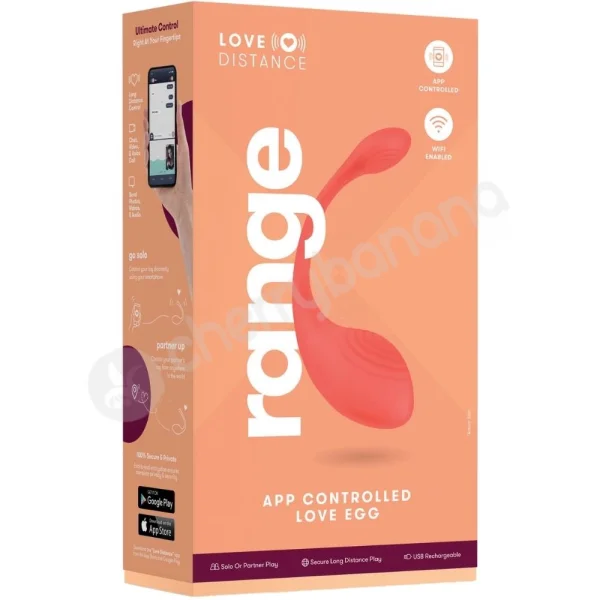 Love Distance Range Orange App-Controlled Love Egg Vibrator