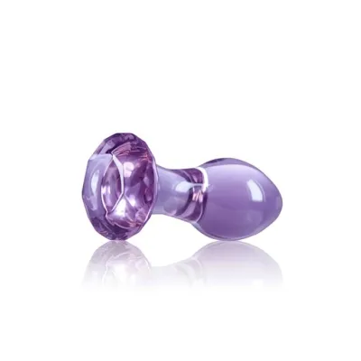 Crystal Gem Butt Plug Purple 3 5 Inch
