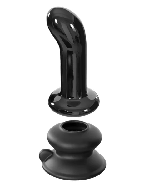 Icicles No. 84 Black Vibrating Glass Prostate Massager by Pipedream