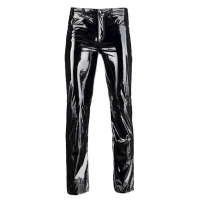 Troy Mens Vinyl Trousers Black Small