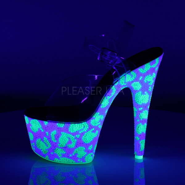 7 inches Heel, 2 3/4 inches PF Ankle Strap Sandal w/Leopard Pattern RS — image 7 of 12