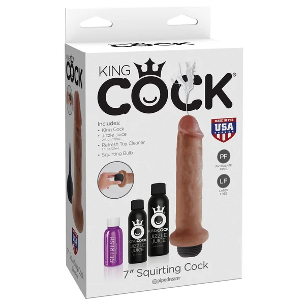 King Cock 7" Squirting Cock - Tan — image 14 of 17