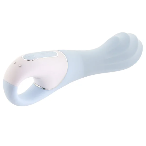 Satisfyer Air Pump Vibrator 5+ App Enabled Inflatable 12-Function G-Spot Vibrator - Blue