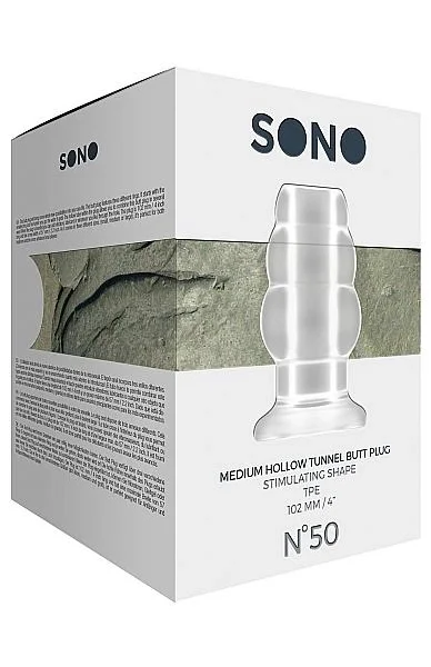 Sono No 50 Medium Hollow Tunnel Butt Plug 4 inches Translucent
