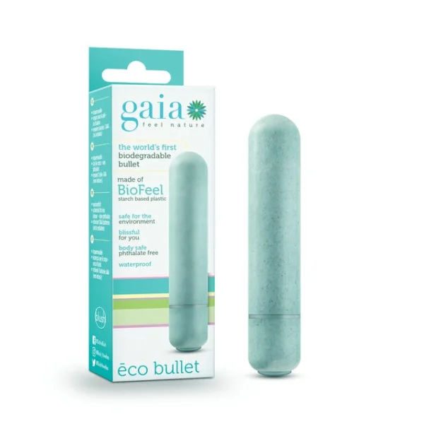 Gaia Eco Bullet Biodegradable & Recyclable Mini Vibrator By Blush Novelties - Aqua — image 8 of 13
