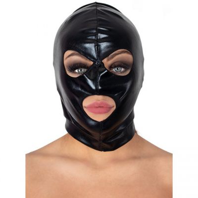 Bondara Wet Look Open Mouth and Eyes Bondage Hood