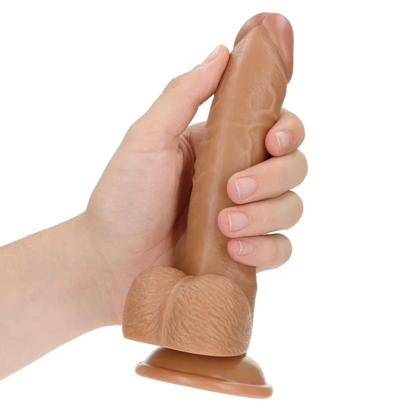 Realrock 7-inch Curved Realistic Dildo with Balls