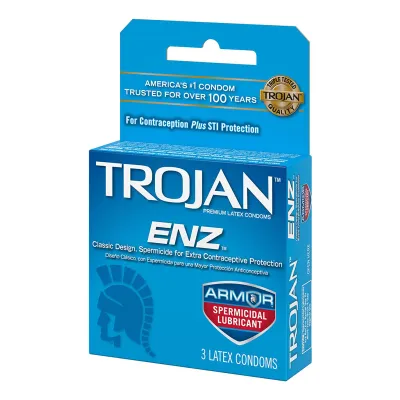 Trojan Enz Condoms with Spermicidal Lubricant 3 Pack