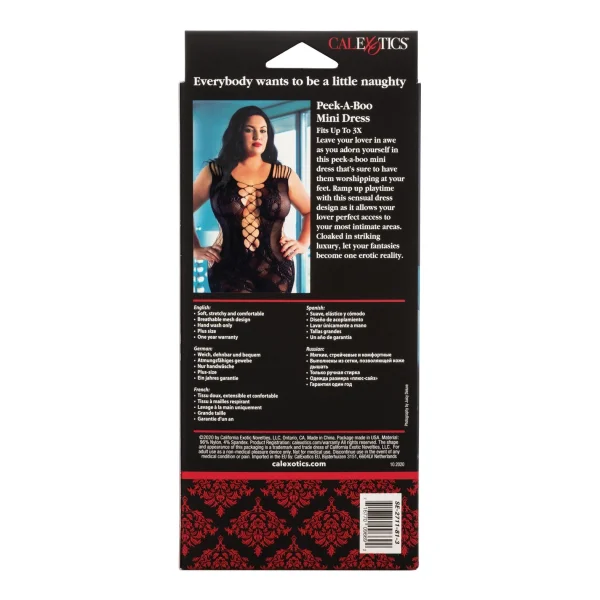 Scandal Plus Size Peek-a-Boo Mini Dress - Plus Size - Black