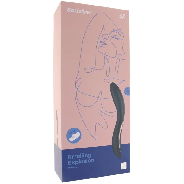 Satisfyer Rrrolling Explosion Silicone Rechargeable Waterproof 12-Function G-Spot Vibrator - Black