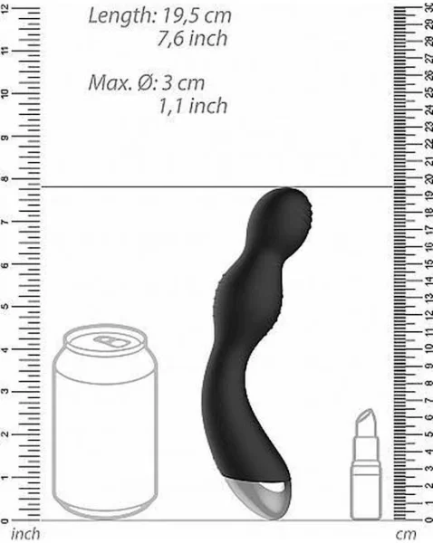Remote Controlled E-stim And Vibrating G/p-spot Vibrator Black - Black