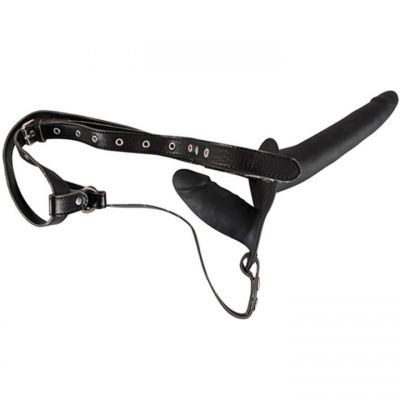 Black Silicone Slim Double Strap On