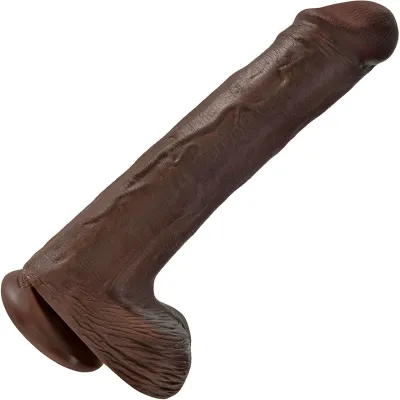 King Cock 13 Suction Cup Dildo With Balls Chocolate