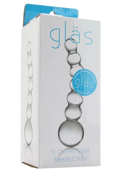5" Curved Glass Beaded Dildo — image 6 of 6