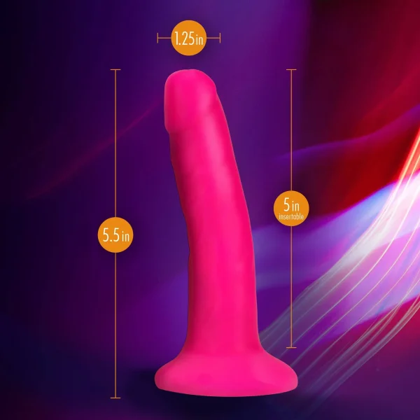 Neo Elite - 6-inch Silicone Dual-density Cock - Neon Pink