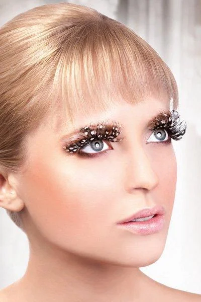Brown Feather Eyelashes