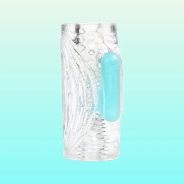 Clear 'Aster' Male Masturbator with Rechargeable Bullet
