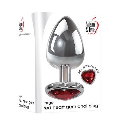 Adam Eve Red Heart Gen Anal Plug Large