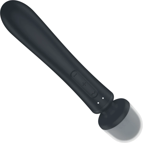 Satisfyer Triple Lover Rechargeable Waterproof Silicone Wand & Rabbit Hybrid Vibrator - Black