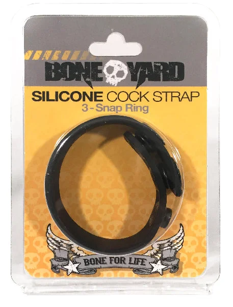 Boneyard Silicone Cock Strap - 3 Snap Ring - Black — image 17 of 18