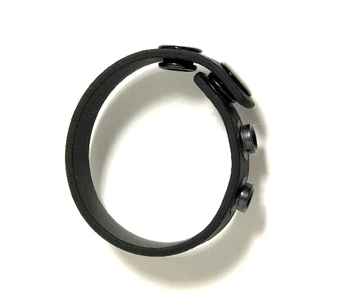 Boneyard Silicone Cock Strap - 3 Snap Ring - Black — image 10 of 18