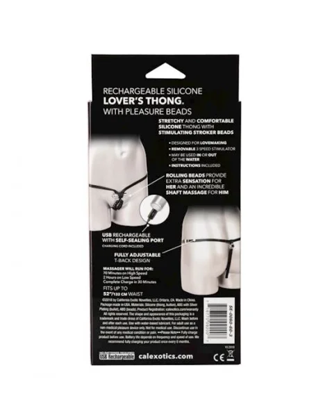 Rechargeable Silicone Lover's Thong With Pleasure Beads
