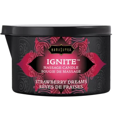 Kama Sutra Ignite Massage Oil Candle Strawberry Dreams 6 oz