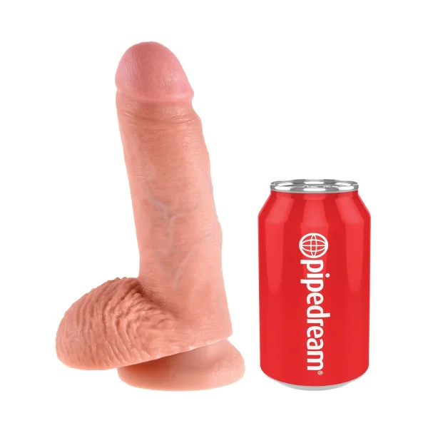 King Cock 7 Inch Cock with Balls-Flesh