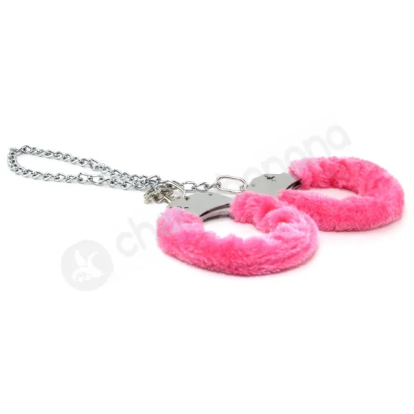 Ouch Pink Pleasure Furry Legcuffs