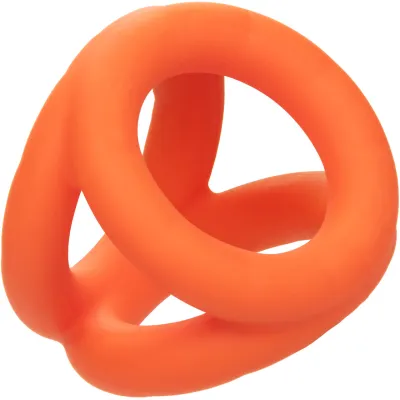 Alpha Liquid Silicone Tri Ring Cock Ring By CalExotics Orange